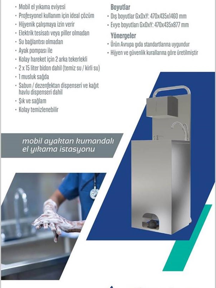MOBİL AYAKTAN KUMANDALI EL YIKAMA İSTASYONU – Medikal ve Hijyen